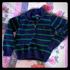 Navy blue and green striped Ralph Lauren sweater